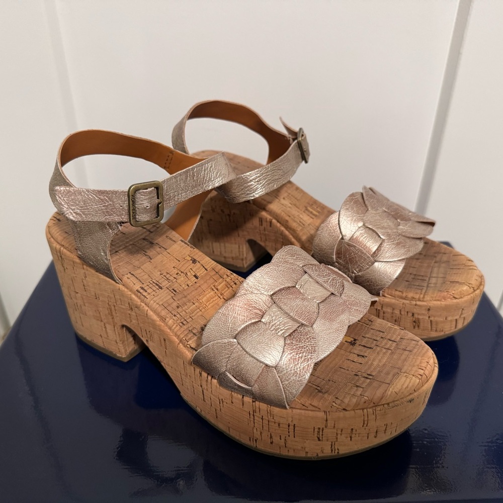 Kork-Ease Metallic Leather Platform Sandals